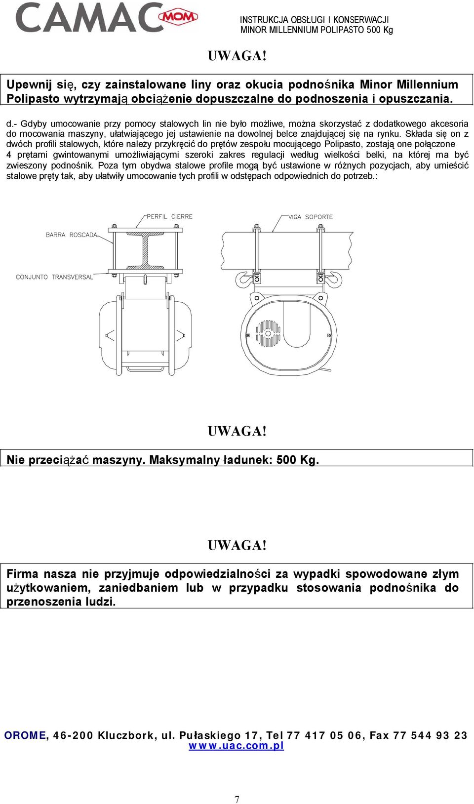 podnoszenia i opuszczania. d.