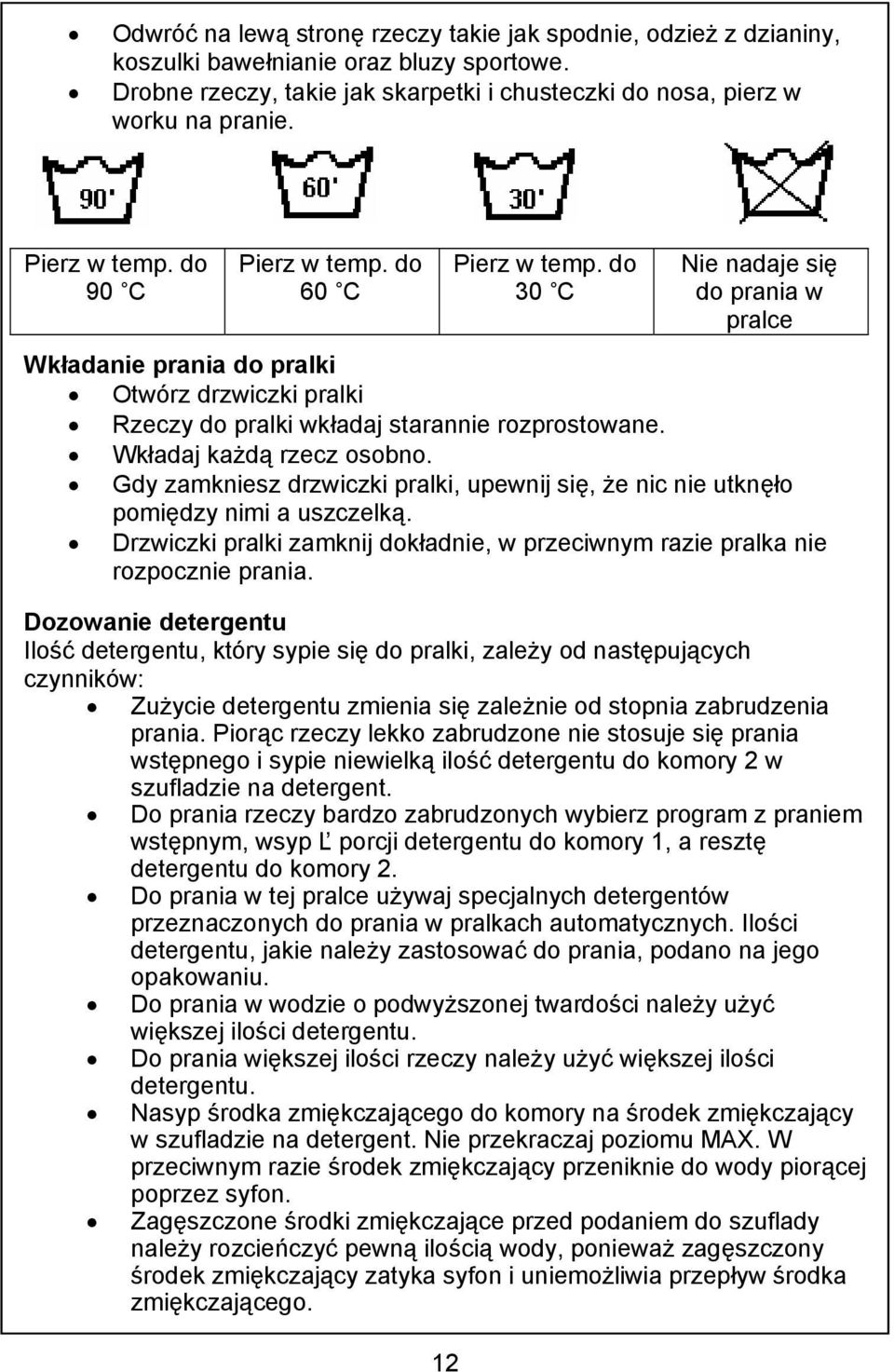 Wkładaj każdą rzecz osobno. Gdy zamkniesz drzwiczki pralki, upewnij się, że nic nie utknęło pomiędzy nimi a uszczelką.