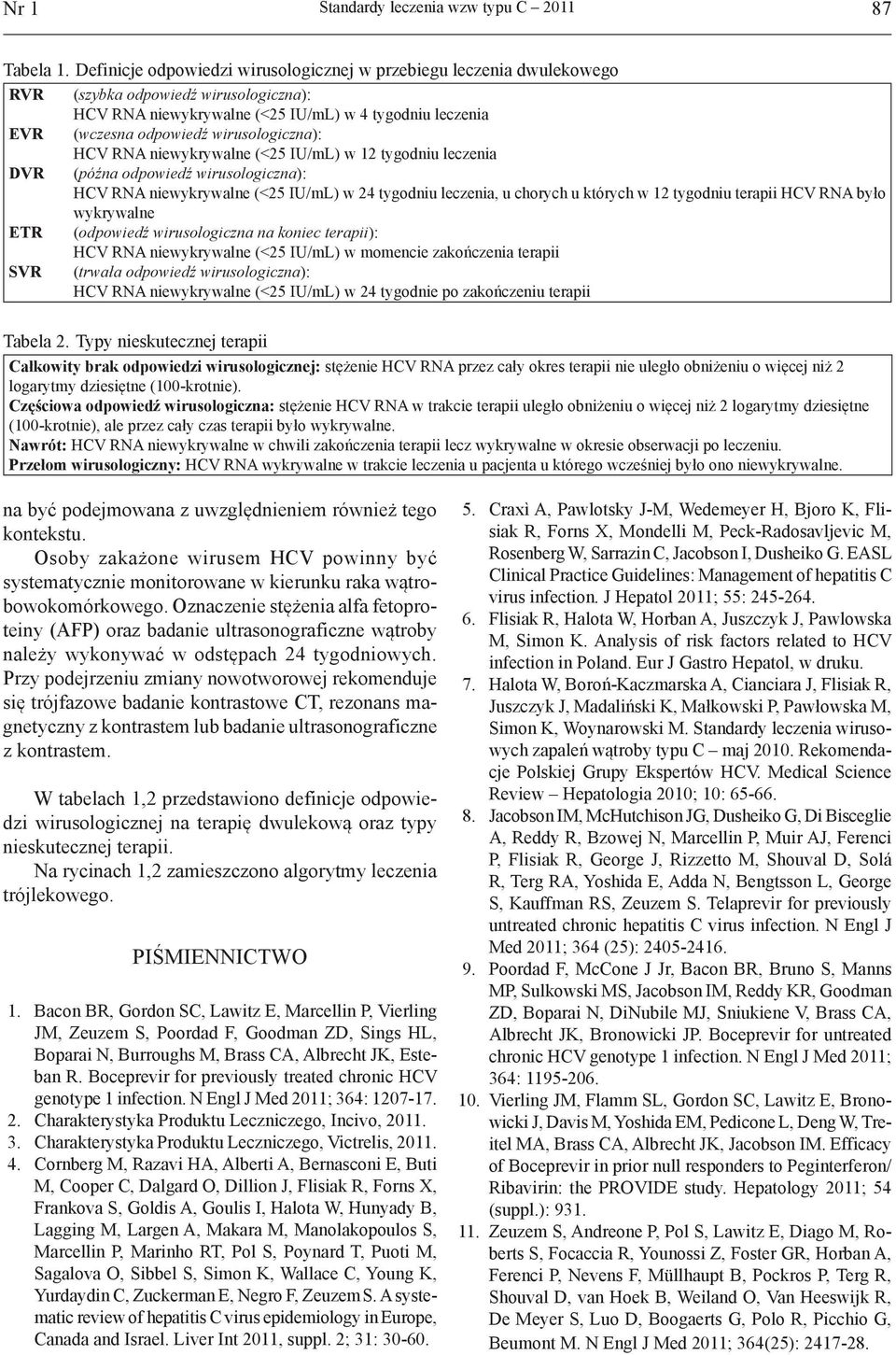 wirusologiczna): HCV RNA niewykrywalne (<25 IU/mL) w 12 tygodniu leczenia DVR (późna odpowiedź wirusologiczna): HCV RNA niewykrywalne (<25 IU/mL) w 24 tygodniu leczenia, u chorych u których w 12