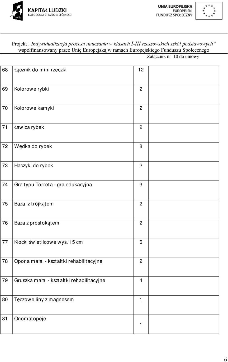 Baza z trójkątem 2 76 Baza z prostokątem 2 77 Klocki świetlicowe wys.