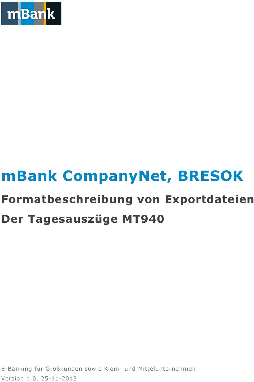 Tagesauszüge MT940 E-Banking für