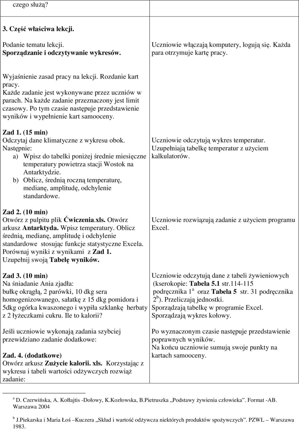 Po tym czasie następuje przedstawienie wyników i wypełnienie kart samooceny. Zad 1. (15 min) Odczytaj dane klimatyczne z wykresu obok.