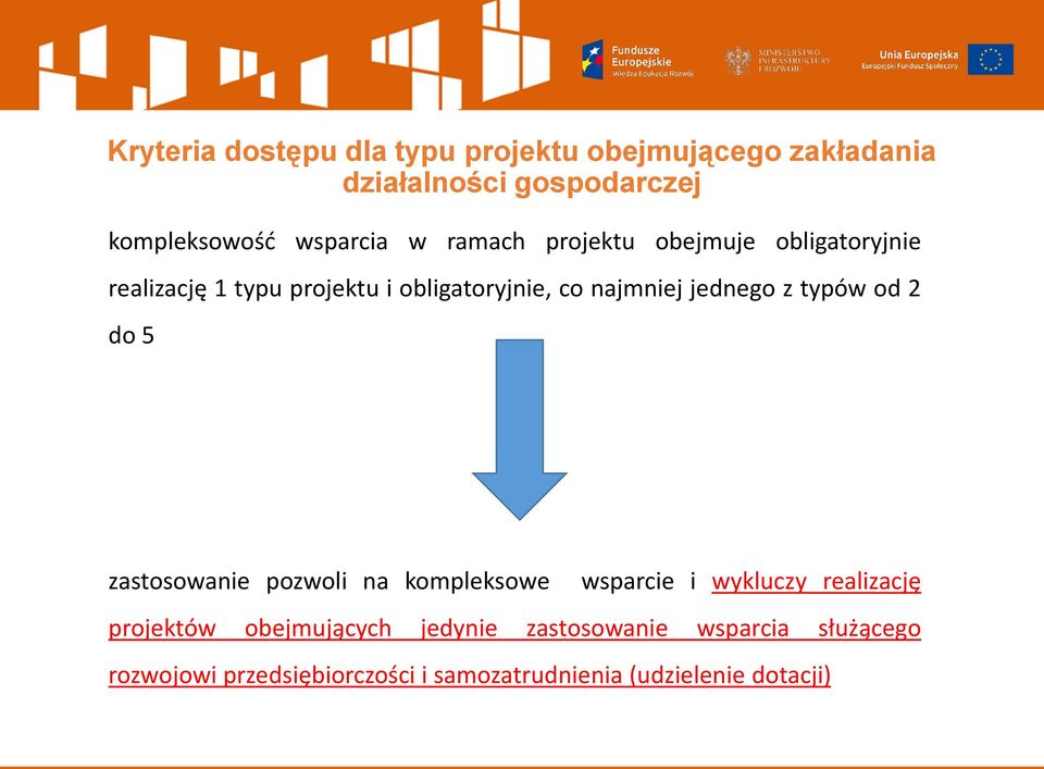 z typów od 2 do 5 zastosowanie pozwoli na kompleksowe wsparcie i wykluczy realizację projektów obejmujących