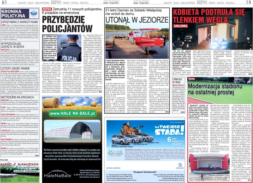 Wewn¹trz samochodu policjanci znaleÿli woreczek z marihuan¹, który nale a³ do 19-letniego kierowcy. Dzieñ póÿniej w Kêpnie stra nicy miejscy znaleÿli u 18-letniego mieszkañca gm.