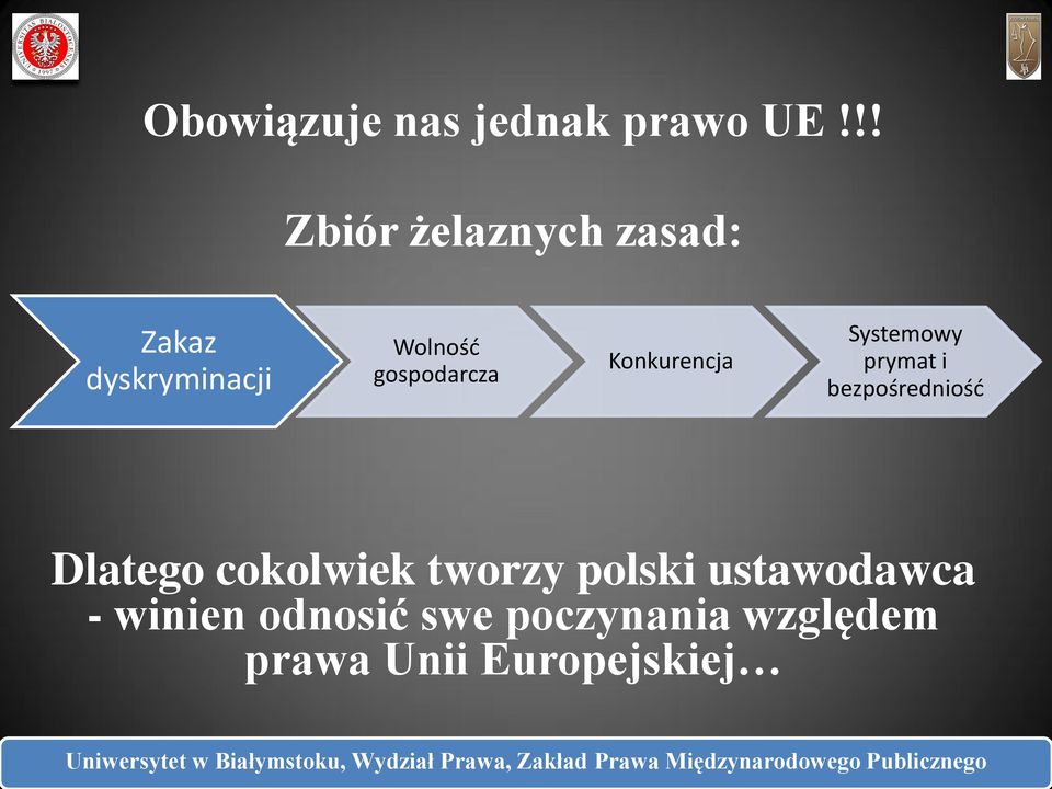 gospodarcza Konkurencja Systemowy prymat i bezpośredniość