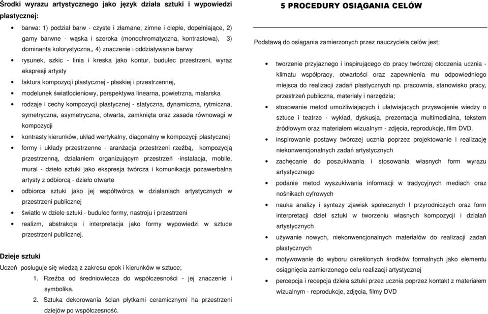 kompozycji plastycznej - płaskiej i przestrzennej, modelunek światłocieniowy, perspektywa linearna, powietrzna, malarska rodzaje i cechy kompozycji plastycznej - statyczna, dynamiczna, rytmiczna,