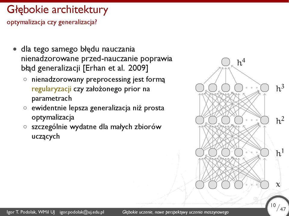 nienadzorowany preprocessing jest formą regularyzacji czy założonego prior na parametrach ewidentnie lepsza generalizacja