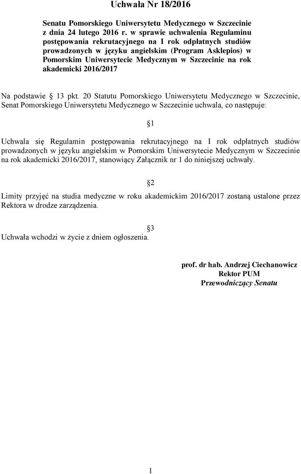 akademicki 2016/2017 Na podstawie 13 pkt.