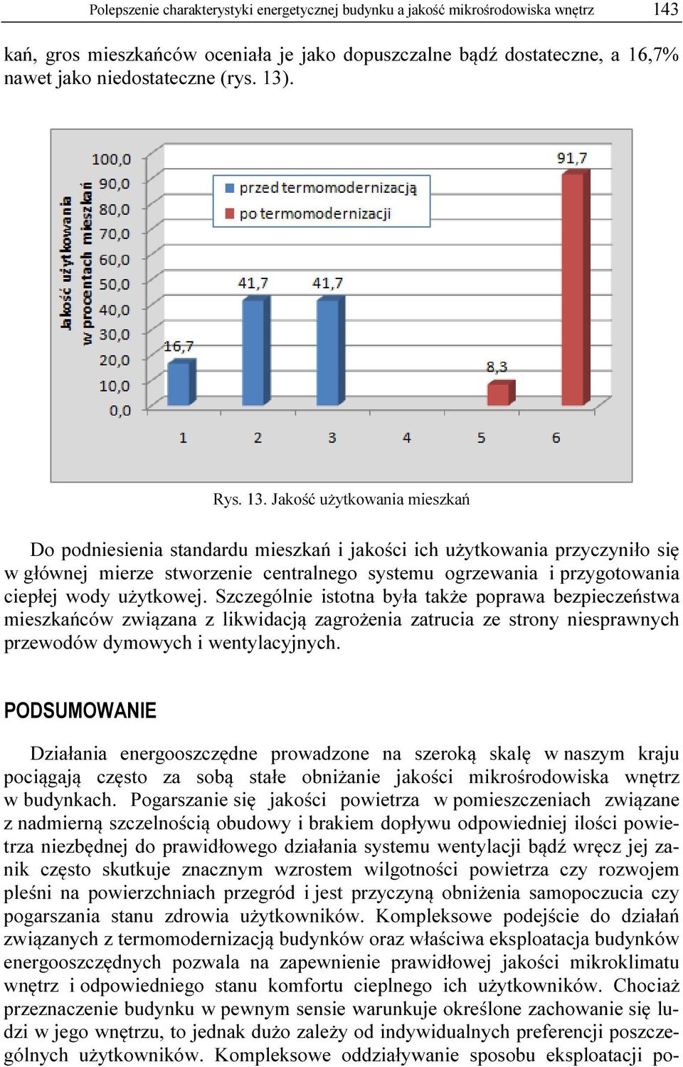 Jakość użytkowania mieszkań Do podniesienia standardu mieszkań i jakości ich użytkowania przyczyniło się w głównej mierze stworzenie centralnego systemu ogrzewania i przygotowania ciepłej wody