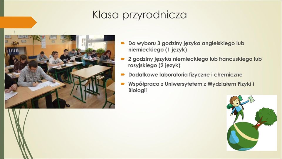 francuskiego lub rosyjskiego (2 język) Dodatkowe laboratoria