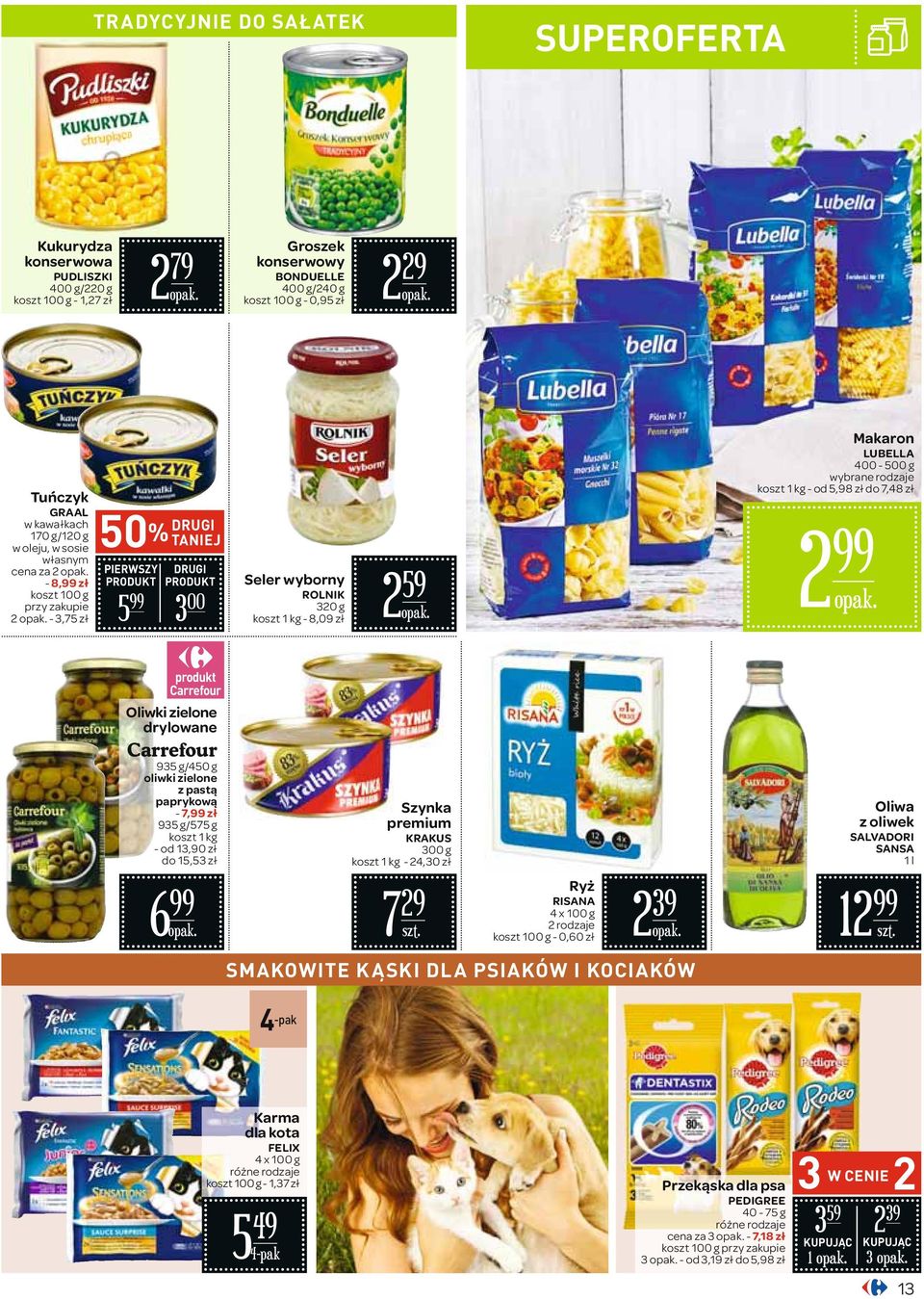 zł do 7,48 zł 2 Oliwki zielone drylowane 935 g/450 g oliwki zielone z pastą paprykową - 7, zł 935 g/575 g koszt 1 - od 13,90 zł do 15,53 zł 6 Szynka premium KRAKUS 300 g koszt 1-24,30 zł 7 29 Ryż