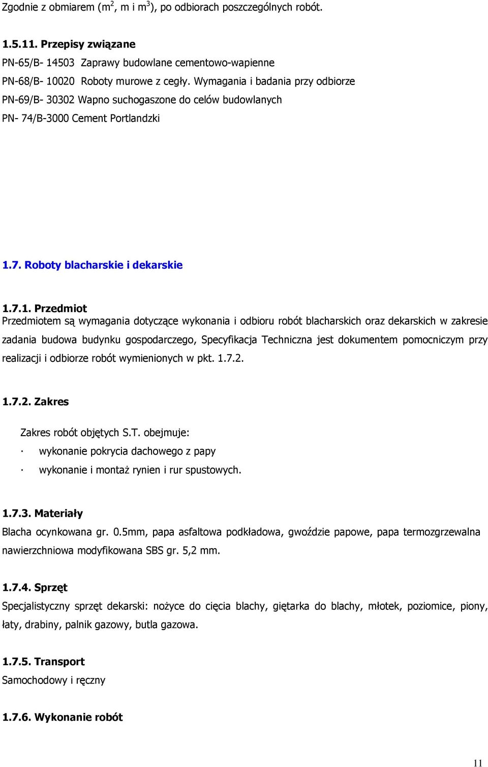 7. Roboty blacharskie i dekarskie 1.