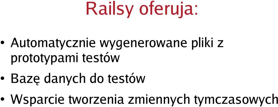 testów Bazę danych do testów