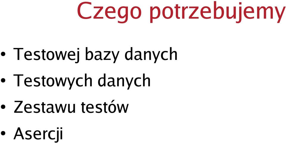 danych Testowych