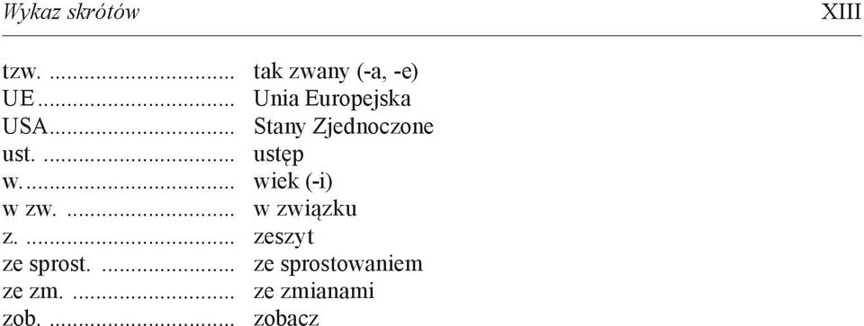 Zjednoczone ust. ustęp w. wiek (-i) w zw.