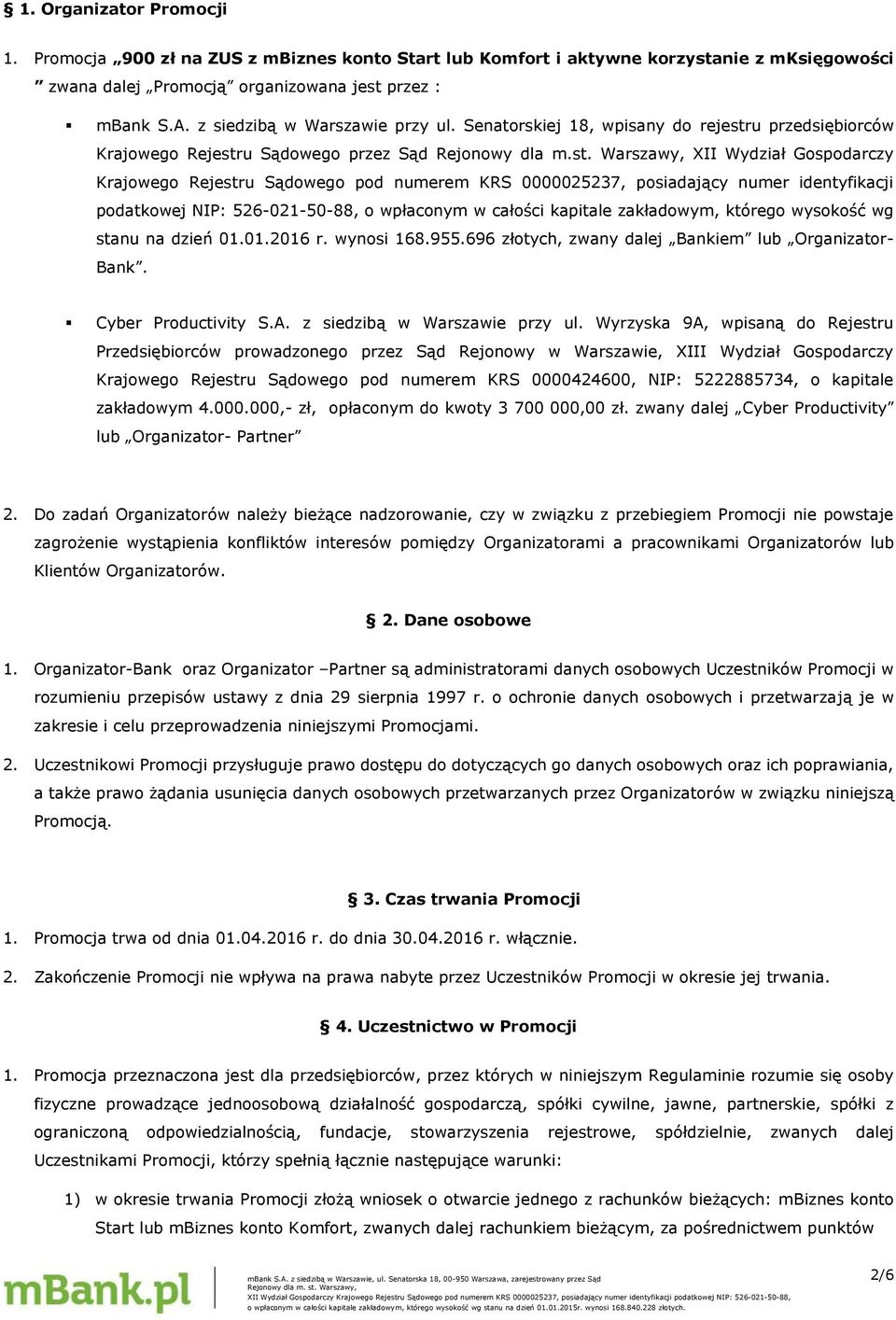 u przedsiębiorców Krajowego Rejestr