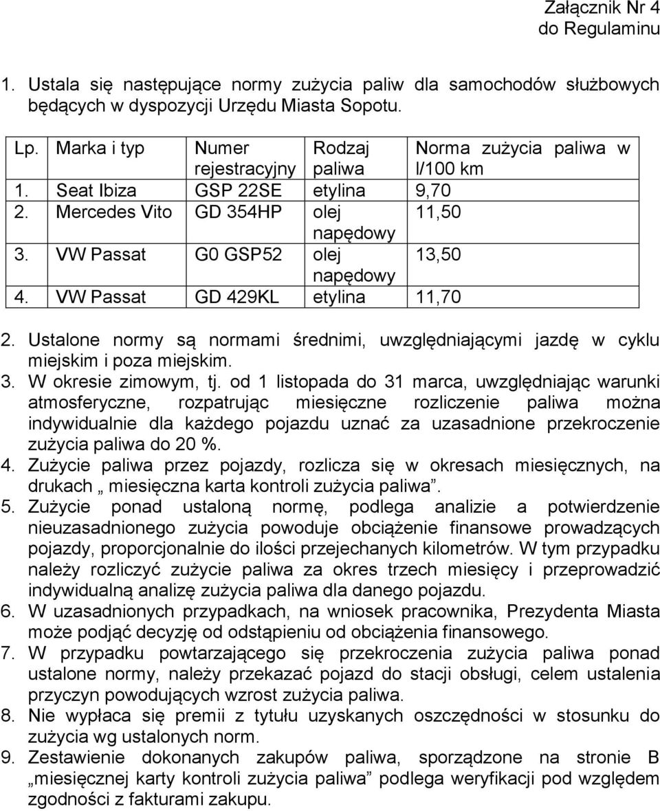 VW Passat G0 GSP52 olej 13,50 napędowy 4. VW Passat GD 429KL etylina 11,70 2. Ustalone normy są normami średnimi, uwzględniającymi jazdę w cyklu miejskim i poza miejskim. 3. W okresie zimowym, tj.