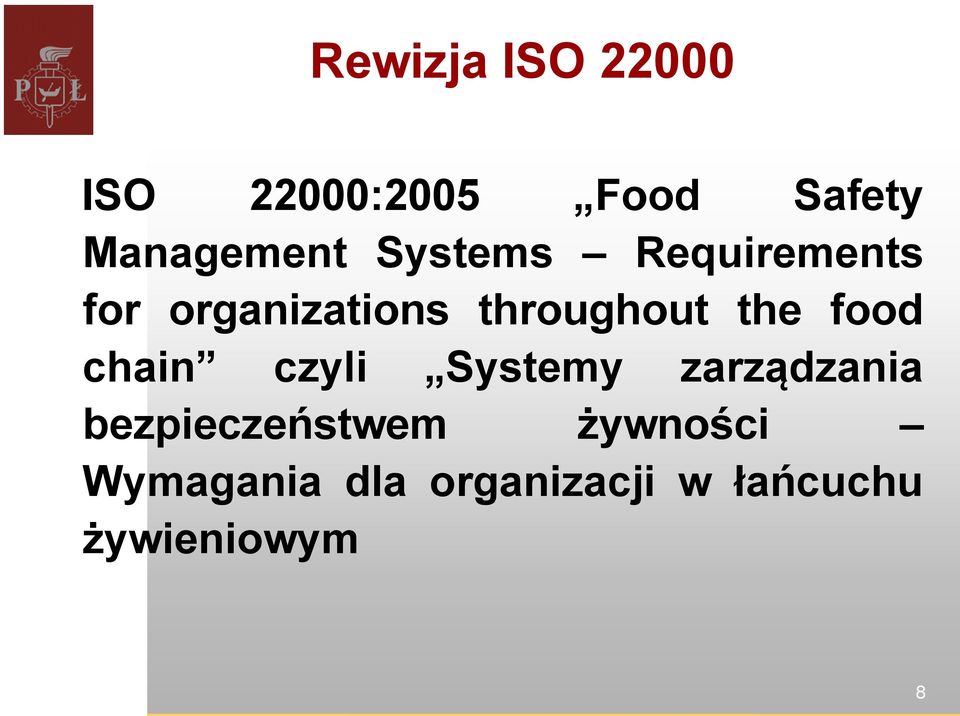 food chain czyli Systemy zarządzania bezpieczeństwem