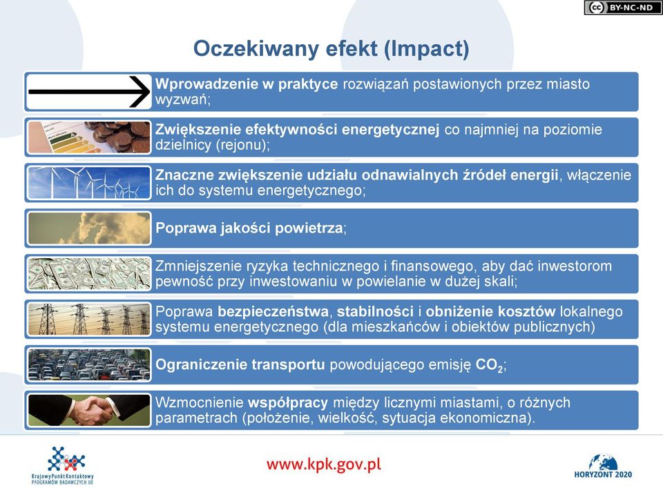 dać inwestorom pewność przy inwestowaniu w powielanie w dużej skali; Poprawa bezpieczeństwa, stabilności i obniżenie kosztów lokalnego systemu energetycznego (dla mieszkańców i