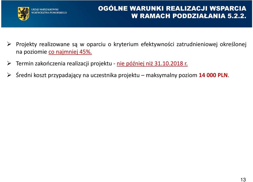 określonej na poziomie co najmniej 45%.