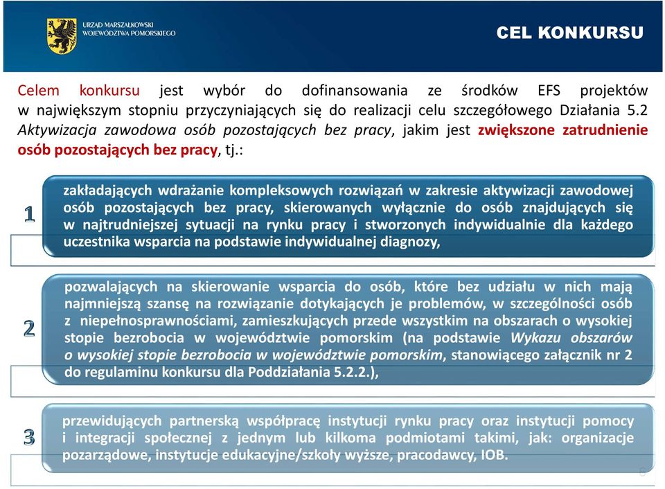 : zakładających wdrażanie kompleksowych rozwiązań w zakresie aktywizacji zawodowej osób pozostających bez pracy, skierowanych wyłącznie do osób znajdujących się w najtrudniejszej sytuacji na rynku