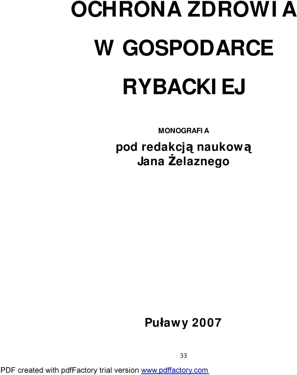 MONOGRAFIA pod redakcją