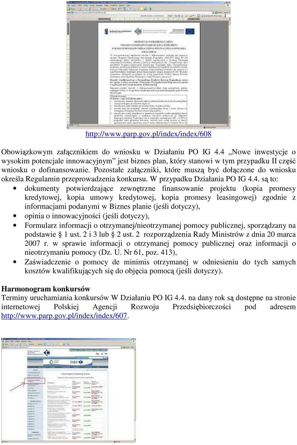 Pozostałe załączniki, które muszą być dołączone do wniosku określa Regulamin przeprowadzenia konkursu. W przypadku Działania PO IG 4.