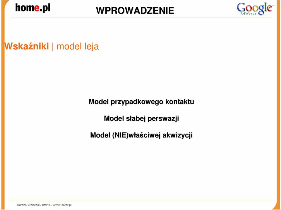kontaktu Model słabej s