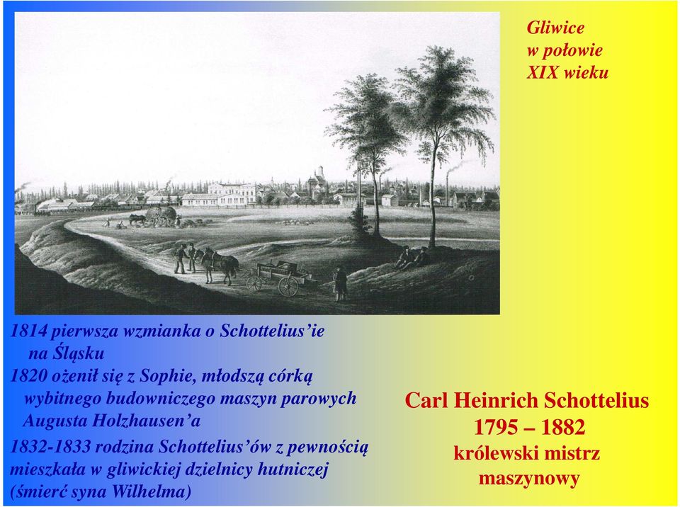 Holzhausen a 1832-1833 rodzina Schottelius ów z pewnością mieszkała w gliwickiej