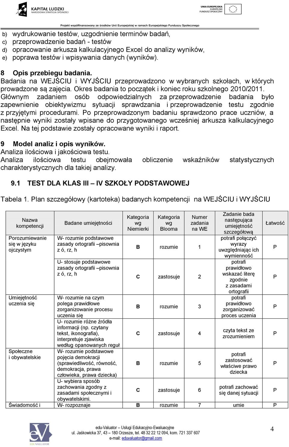 Głównym zadaniem osób odpowiedzialnych za przeprowadzenie badania było zapewnienie obiektywizmu sytuacji sprawdzania i przeprowadzenie testu zgodnie z przyjętymi procedurami.