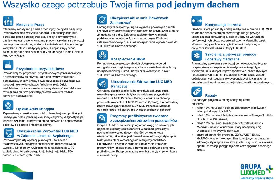 Prowadzimy też analizy, orzecznictwo, wymagane prawem szkolenia z pierwszej pomocy oraz monitoring ważności zaświadczeń.