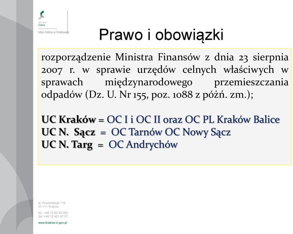 przemieszczania odpadów (Dz. U. Nr 155, poz. 1088 z póżń. zm.