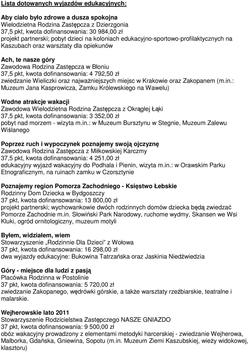 zwiedzanie Wieliczki oraz najwaŝniejszych miejsc w Krakowie oraz Zakopanem (m.in.