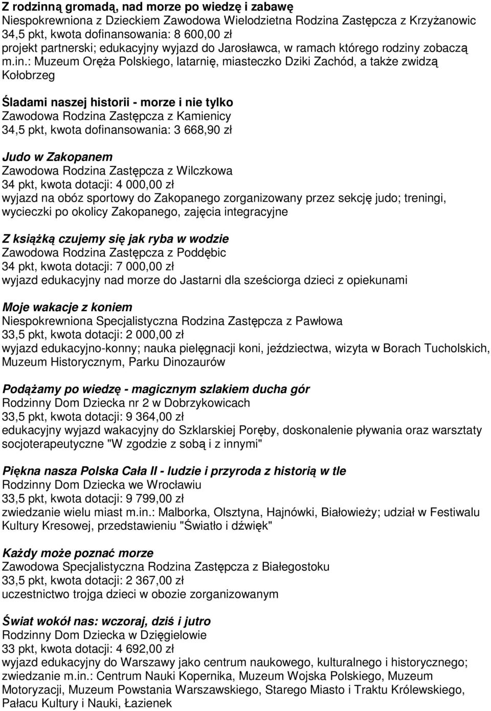 zobaczą m.in.