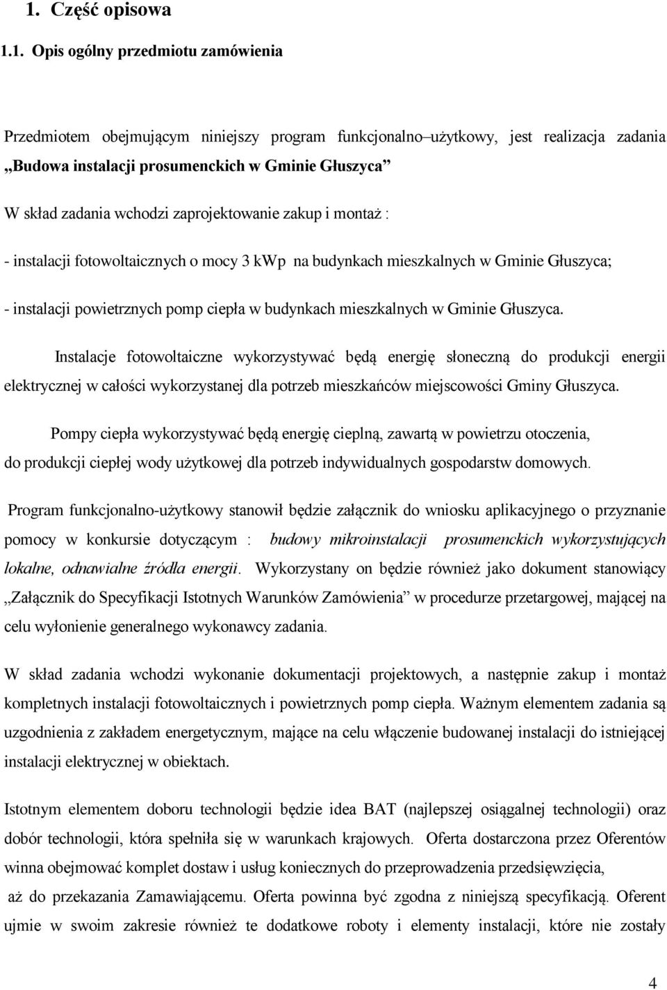 mieszkalnych w Gminie Głuszyca.