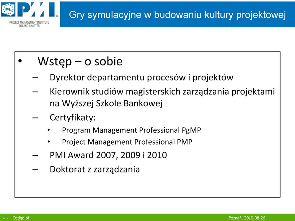 Bankowej Certyfikaty: Program Management Professional PgMP Project