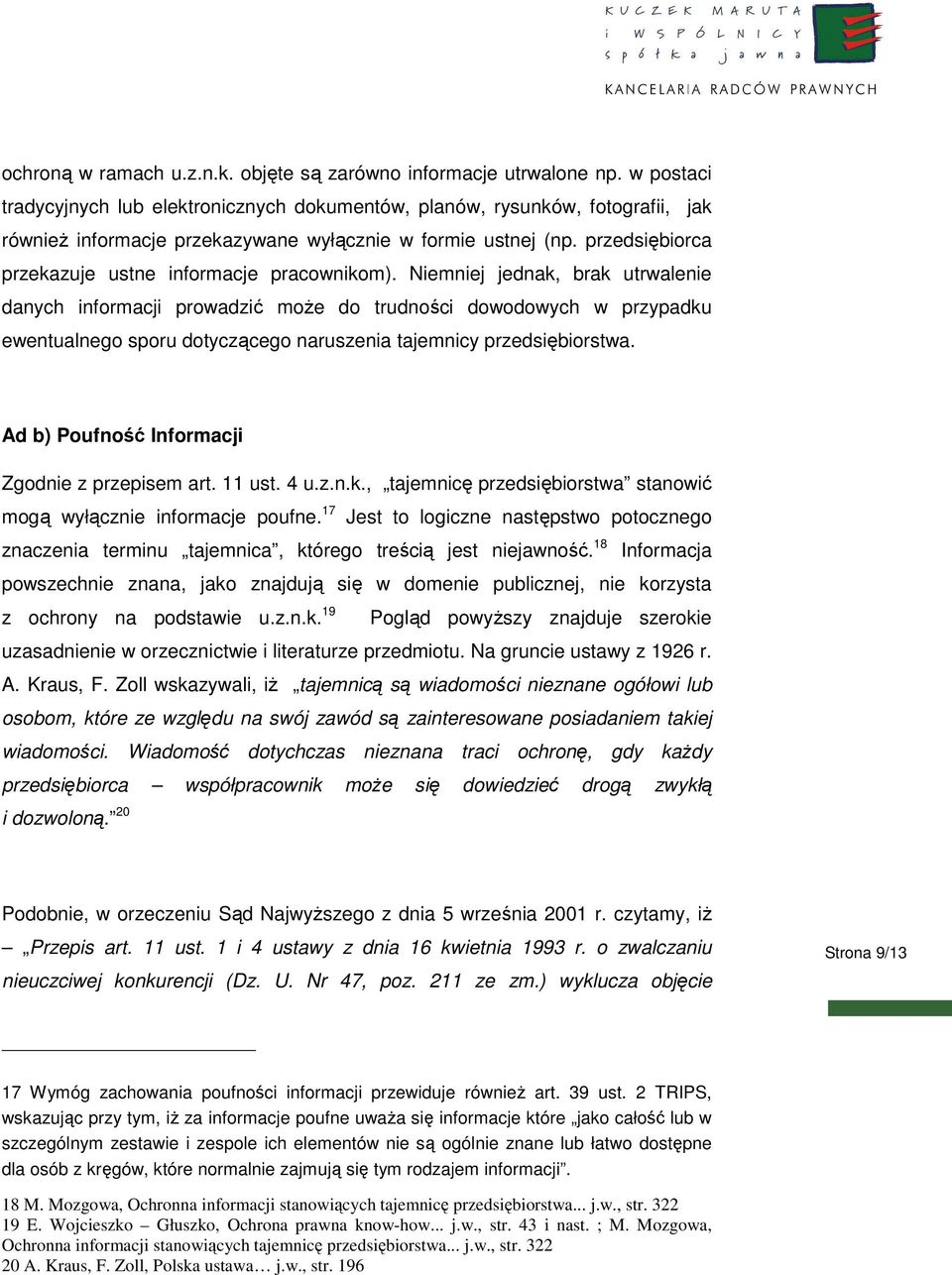 przedsiębiorca przekazuje ustne informacje pracownikom).