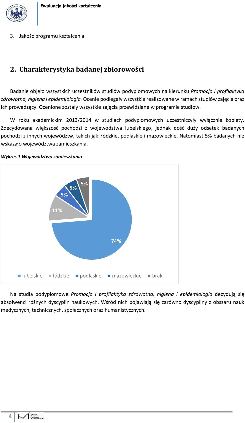 Ocenie podlegały wszystkie realizowane w ramach studiów zajęcia oraz ich prowadzący. Ocenione zostały wszystkie zajęcia przewidziane w programie studiów.