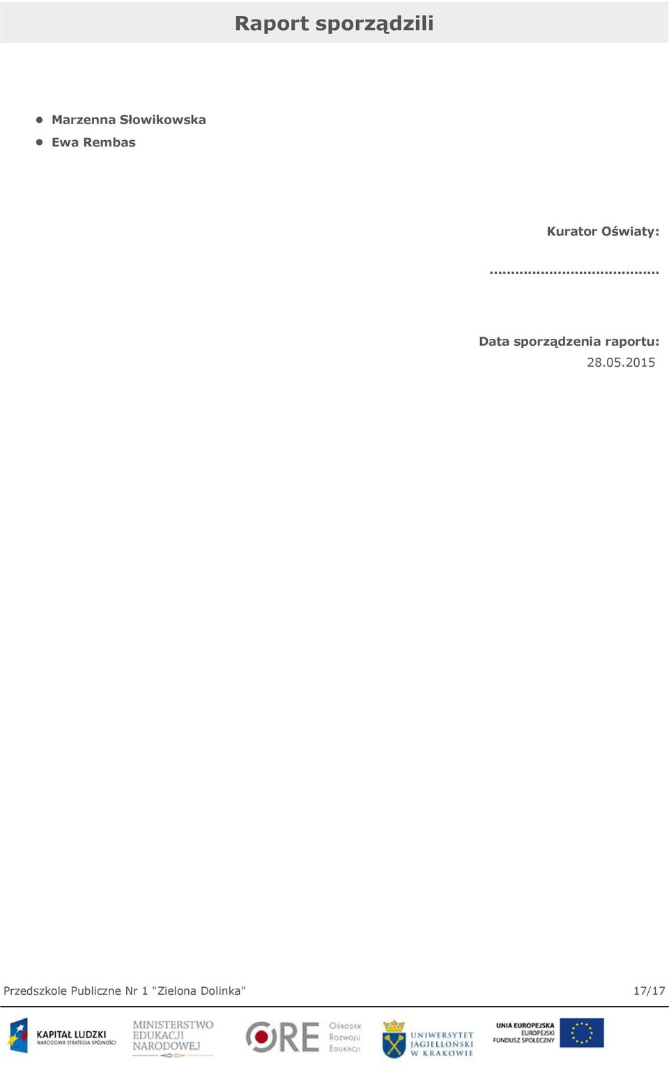 .. Data sporządzenia raportu: 28.05.