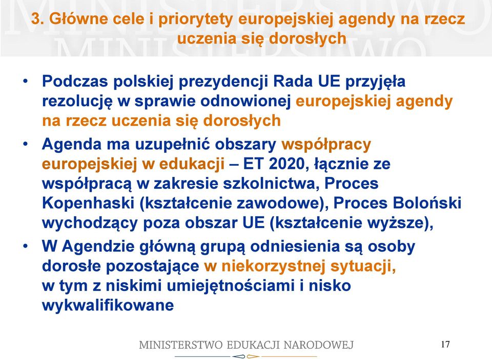 współpracą w zakresie szkolnictwa, Proces Kopenhaski (kształcenie zawodowe), Proces Boloński wychodzący poza obszar UE (kształcenie wyższe), W