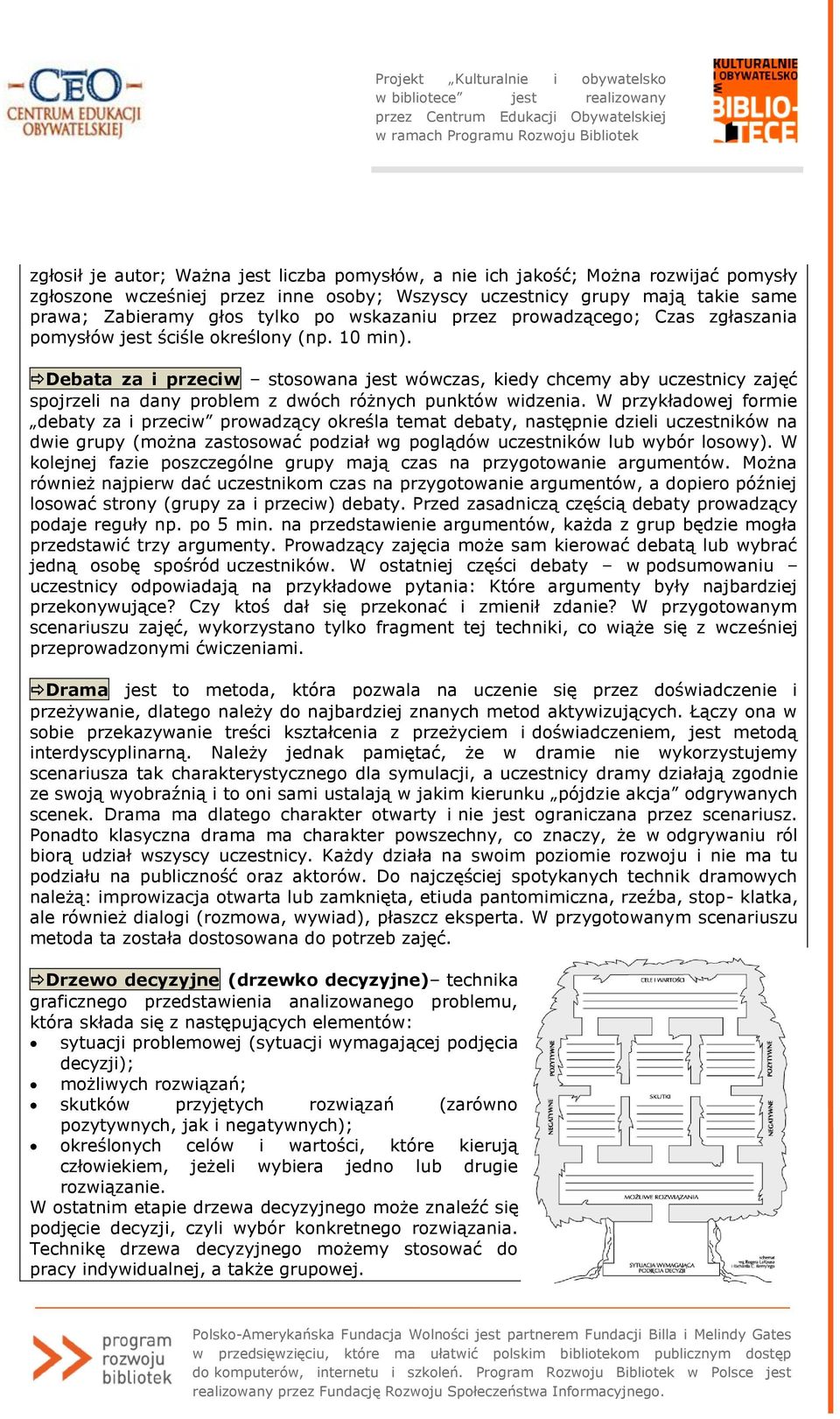 Debata za i przeciw stosowana jest wówczas, kiedy chcemy aby uczestnicy zajęć spojrzeli na dany problem z dwóch różnych punktów widzenia.