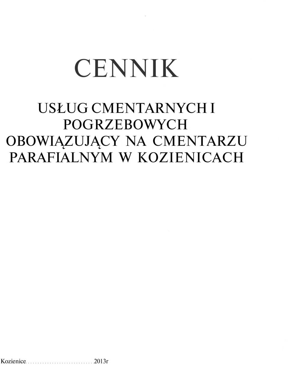 OBOWIĄZUJĄCY NA CMENTARZU