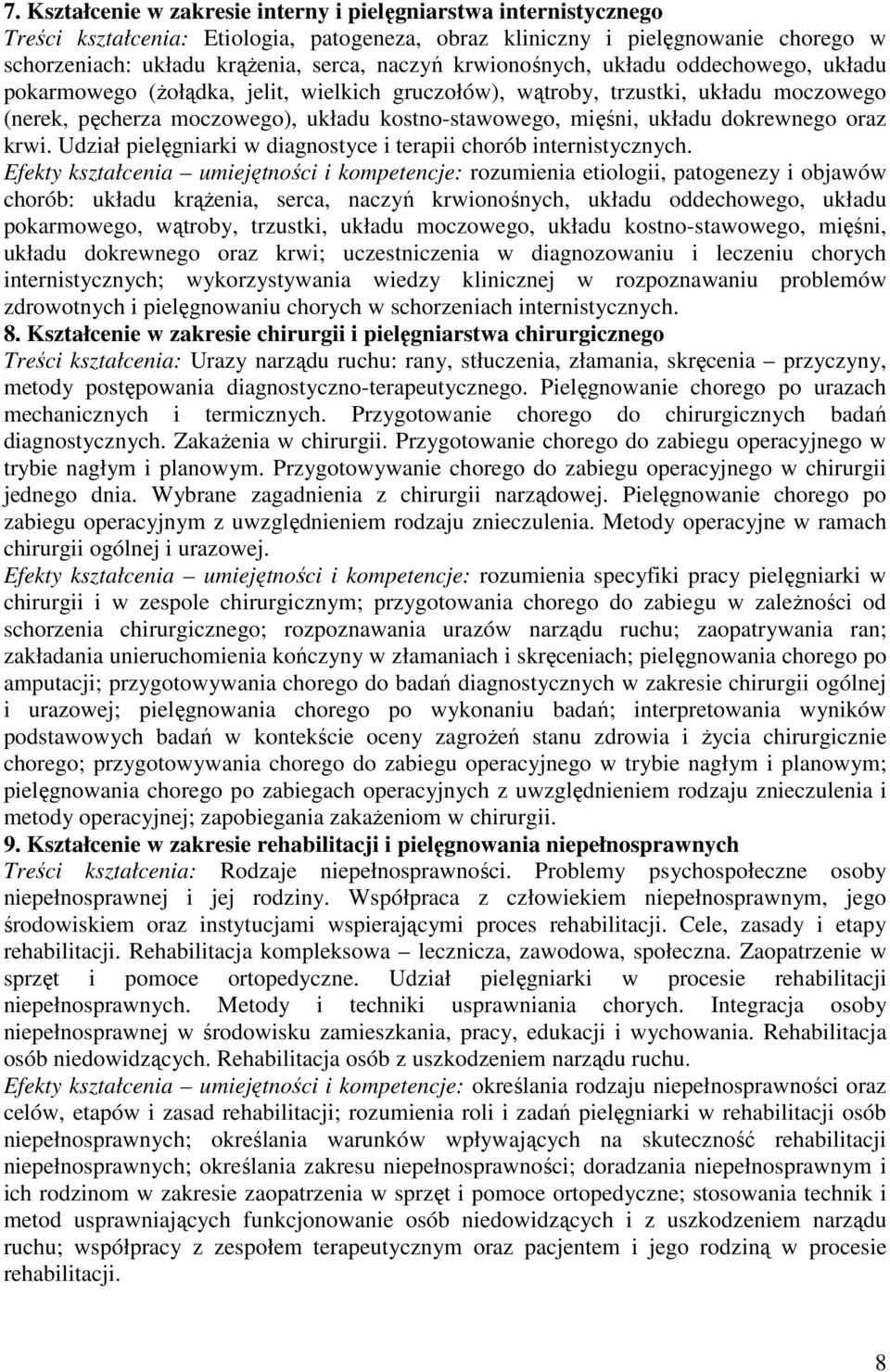 dokrewnego oraz krwi. Udział pielęgniarki w diagnostyce i terapii chorób internistycznych.