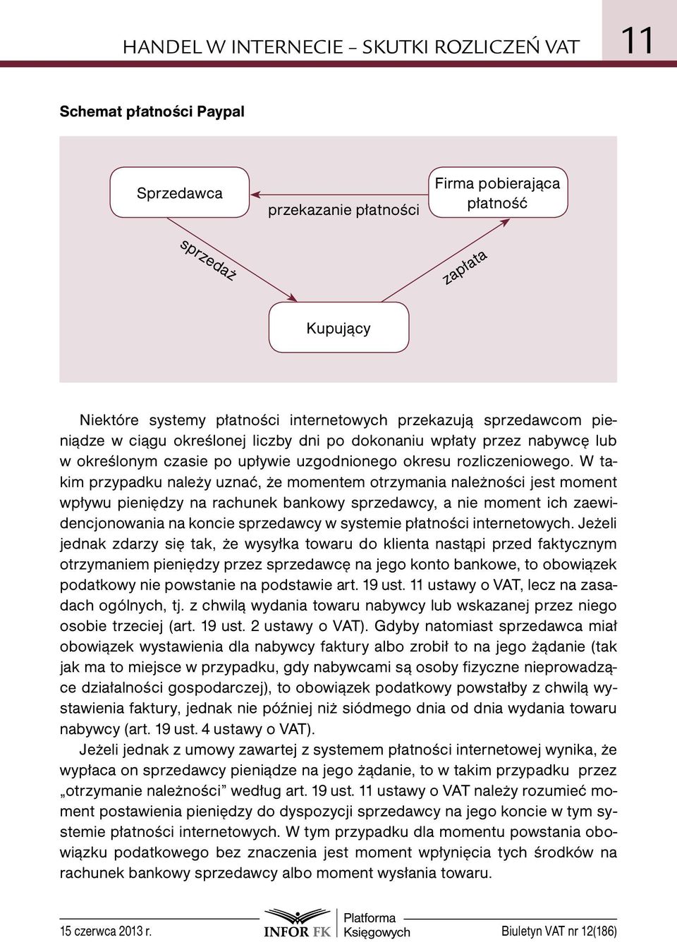 W takim przypadku należy uznać, że momentem otrzymania należności jest moment wpływu pieniędzy na rachunek bankowy sprzedawcy, a nie moment ich zaewidencjonowania na koncie sprzedawcy w systemie