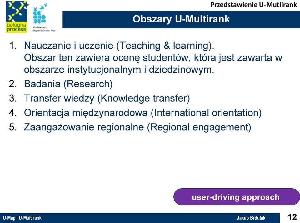 Badania (Research) 3. Transfer wiedzy (Knowledge transfer) 4.