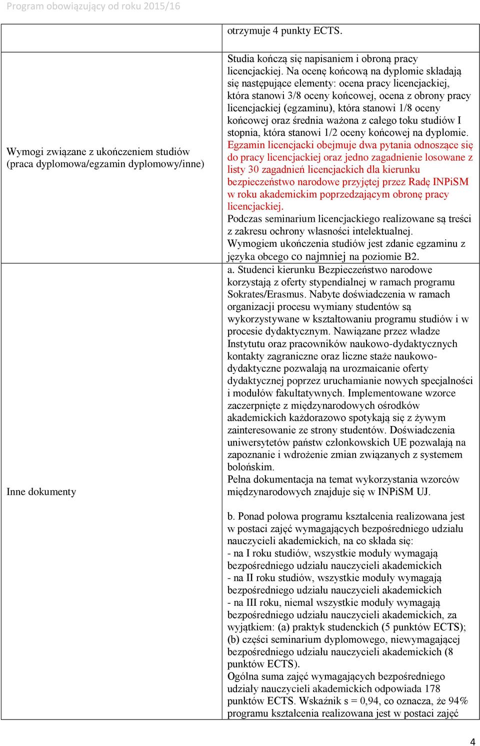 końcowej oraz średnia ważona z całego toku studiów I stopnia, która stanowi 1/2 oceny końcowej na dyplomie.