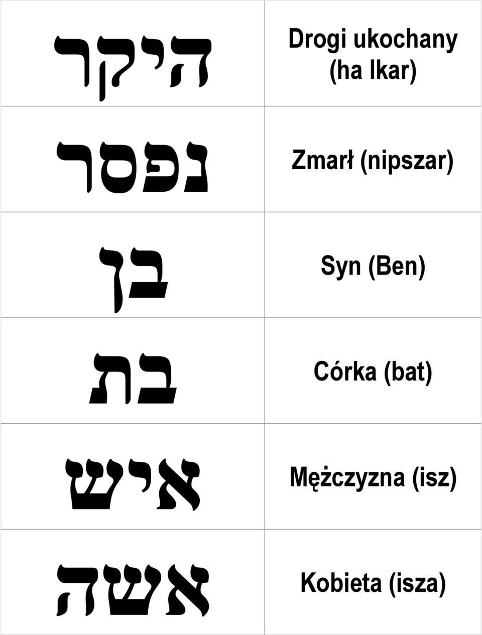 (Ben) Córka (bat) א י ש