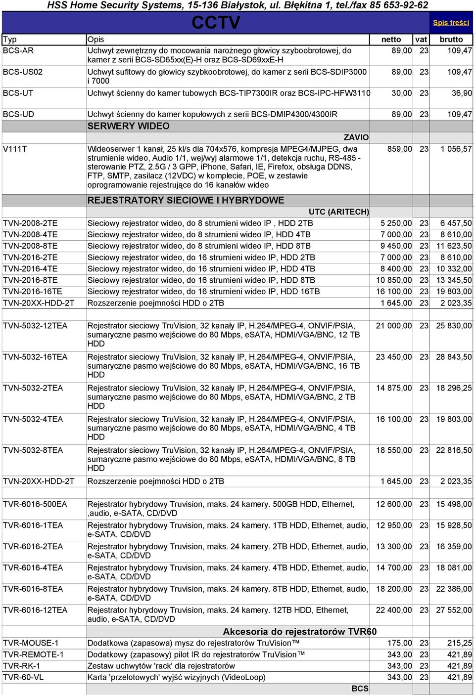 89,00 109,47 SERWERY WIDEO ZAVIO V111T Wideoserwer 1 kanał, 25 kl/s dla 704x576, kompresja MPEG4/MJPEG, dwa 859,00 1 056,57 strumienie wideo, Audio 1/1, wej/wyj alarmowe 1/1, detekcja ruchu, RS-485 -