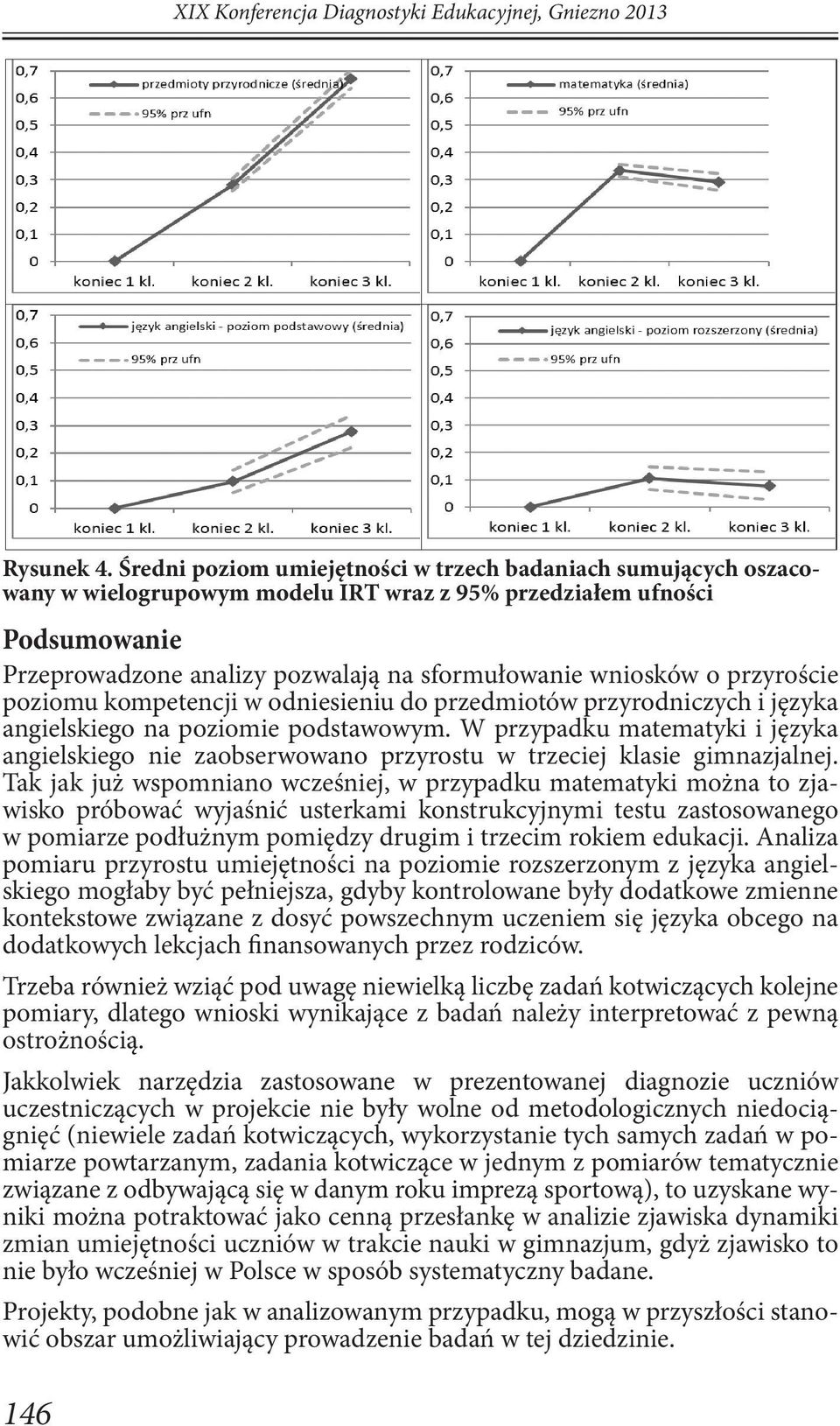 przyroście poziomu kompetencji w odniesieniu do przedmiotów przyrodniczych i języka angielskiego na poziomie podstawowym.