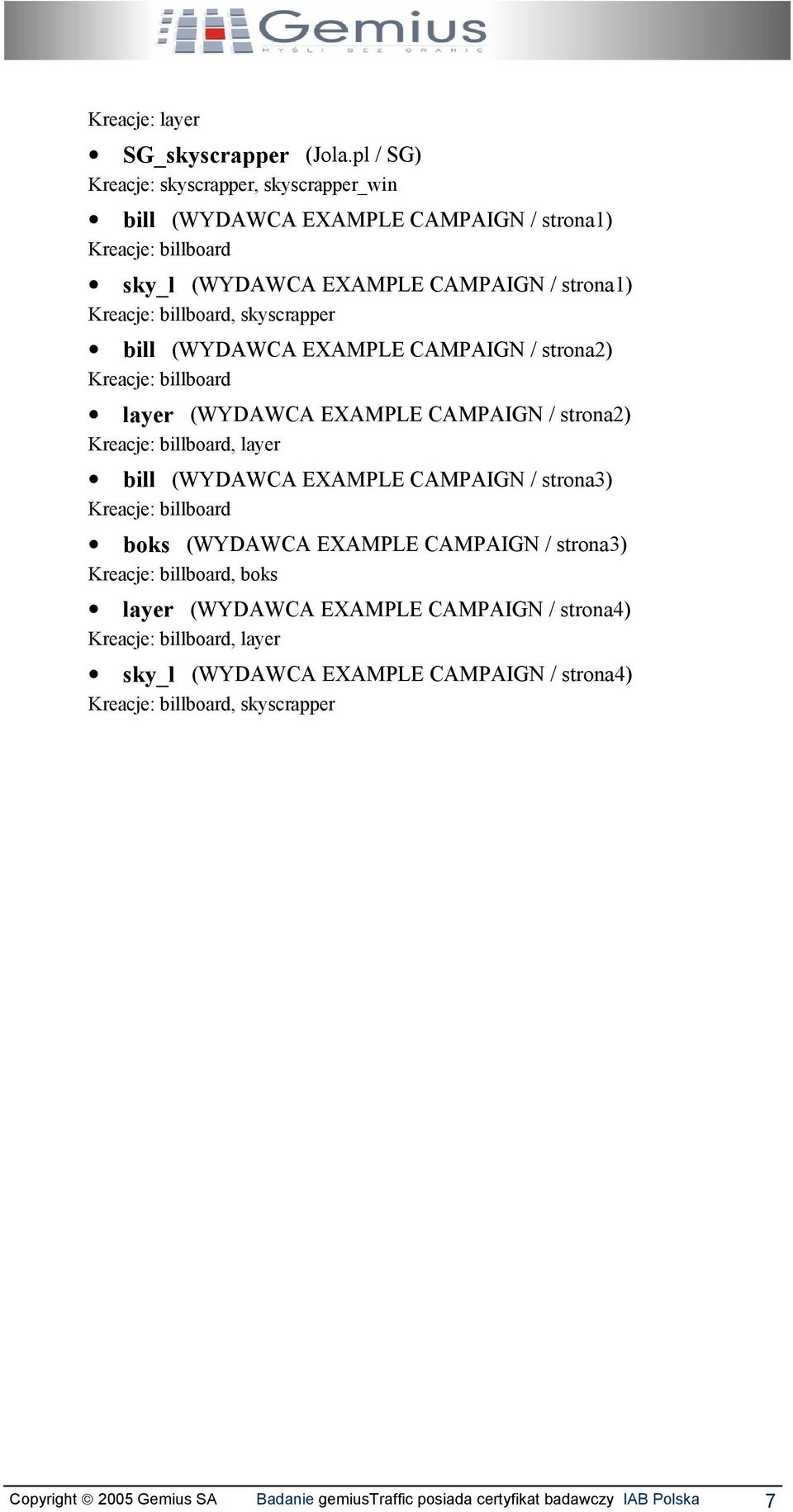 billboard, skyscrapper bill (WYDAWCA EXAMPLE CAMPAIGN / strona2) Kreacje: billboard layer (WYDAWCA EXAMPLE CAMPAIGN / strona2) Kreacje: billboard, layer bill